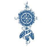 Tribal Compass with Feathers Semi-Permanent Jagua Tattoo