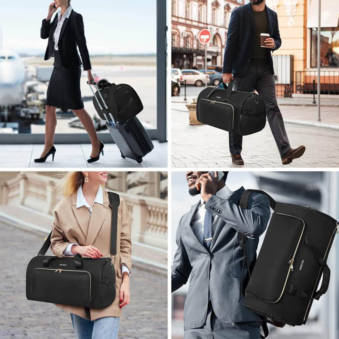 Travel  black garment bag ang backpack  for suits and dresses