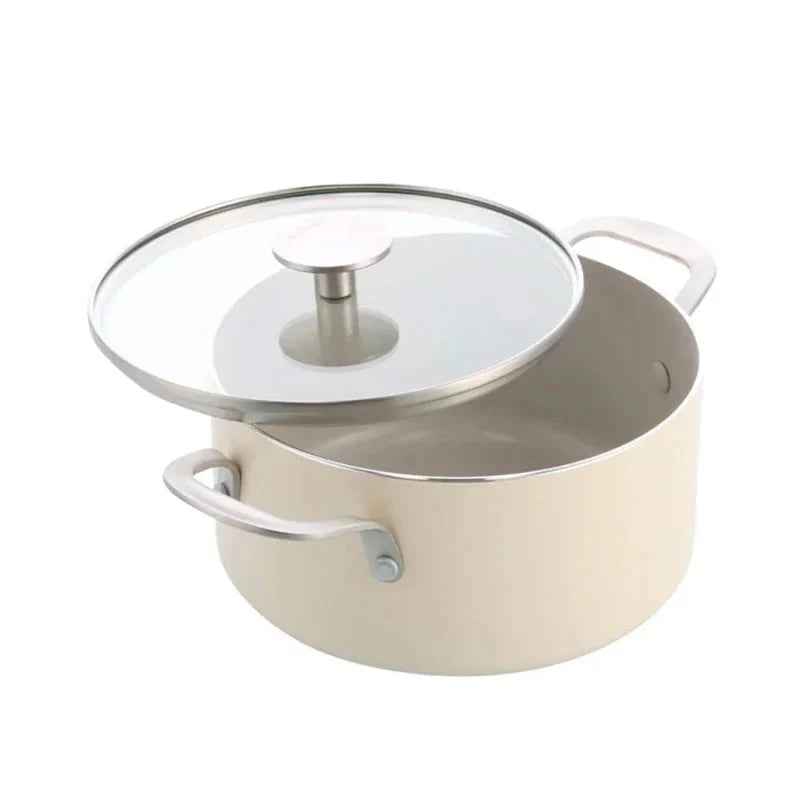 Cream Non-Stick Aluminum Casserole Cooking Pot Cream Non-Stick Aluminum Casserole Cream Non-Stick Aluminum Casserole KitchenAid