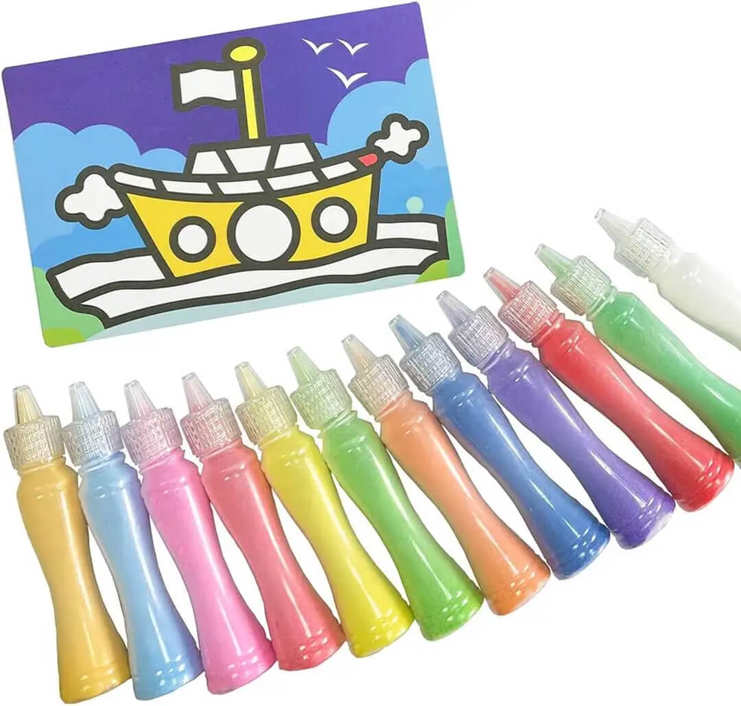 Creative Sand Art Painting Set – 24 Sheets & 12 Bright Sand Colors