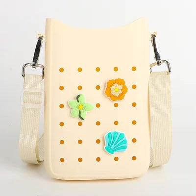 Ivory Croc Pins Crossbody Bag