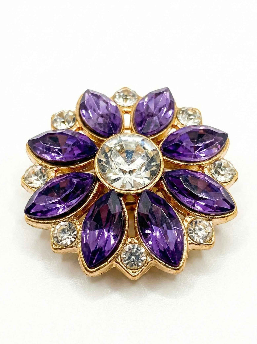 Crystal Flower Button Covers Purple Petit Détail Lebanon