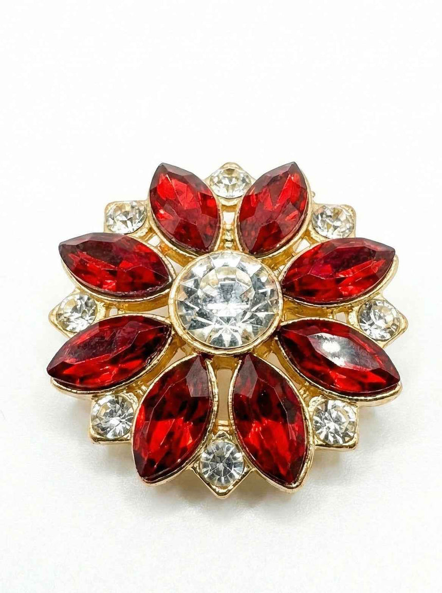 Crystal Flower Button Covers Red Petit Détail Lebanon