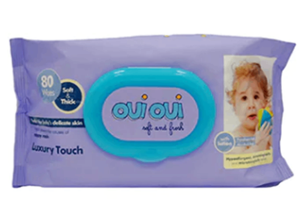 Oui Oui Luxury Touch Purple Wipes 80