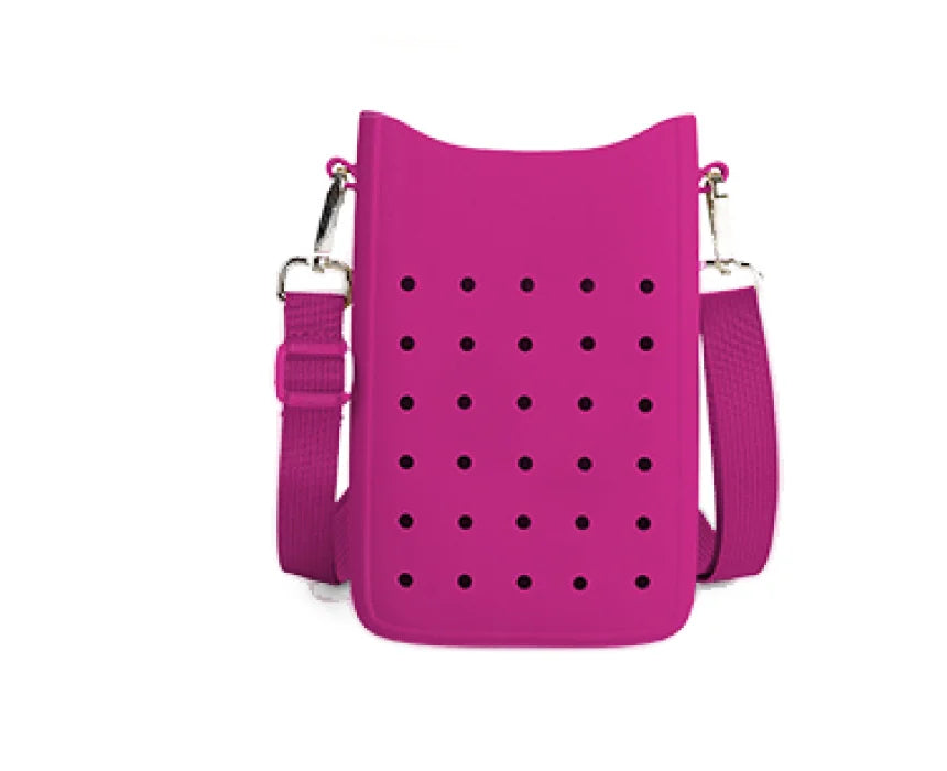 Dark Fuschia Croc Pin Bag