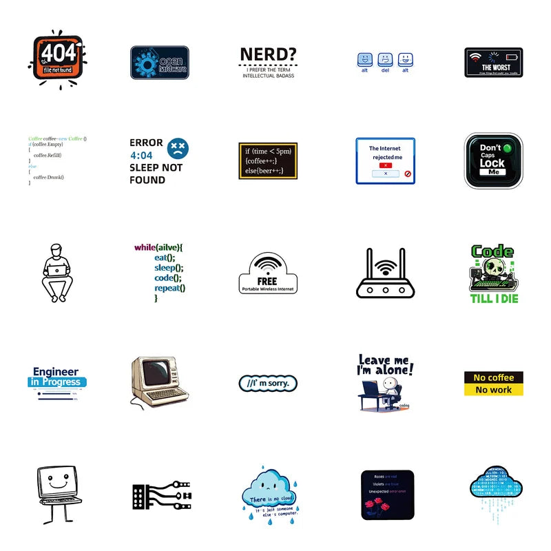 Dark Web Themed Sticker Set Of 50