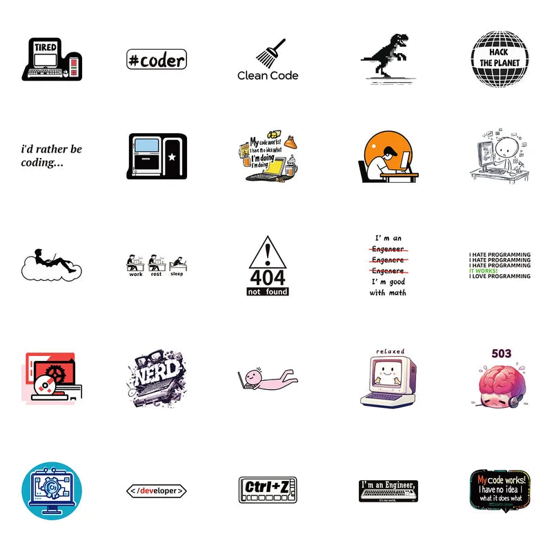 Dark Web Themed Sticker Set Of 50