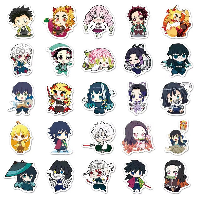 Collection of animated character stickers arranged in a grid.