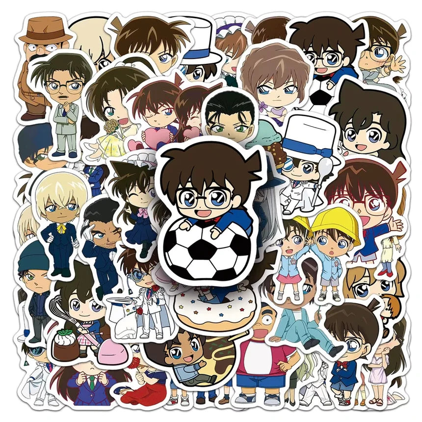 Collection of anime-style character stickers with a central character holding a soccer ball.