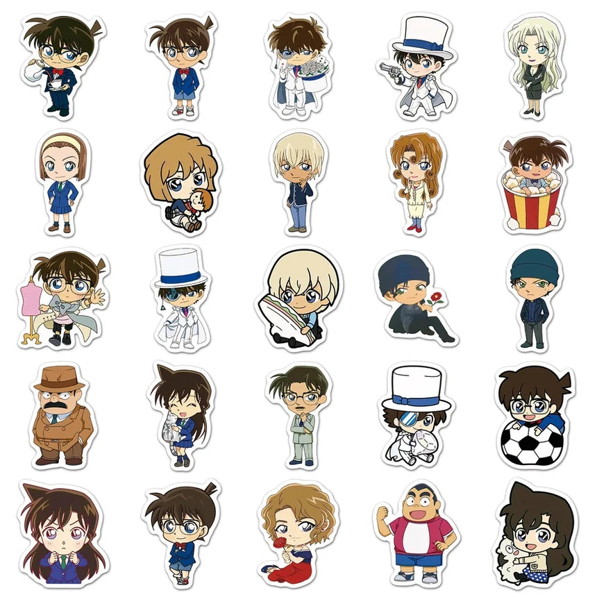 Set of cartoon character stickers on a white background