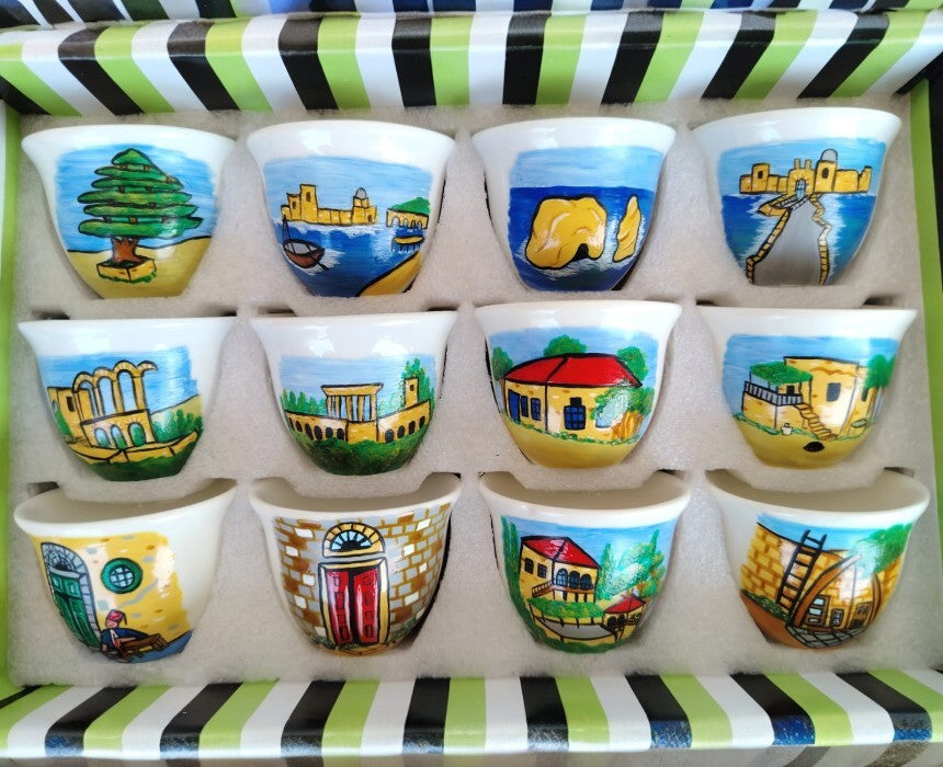 Traditional Lebanese Village Chaffee Cups Set of 6