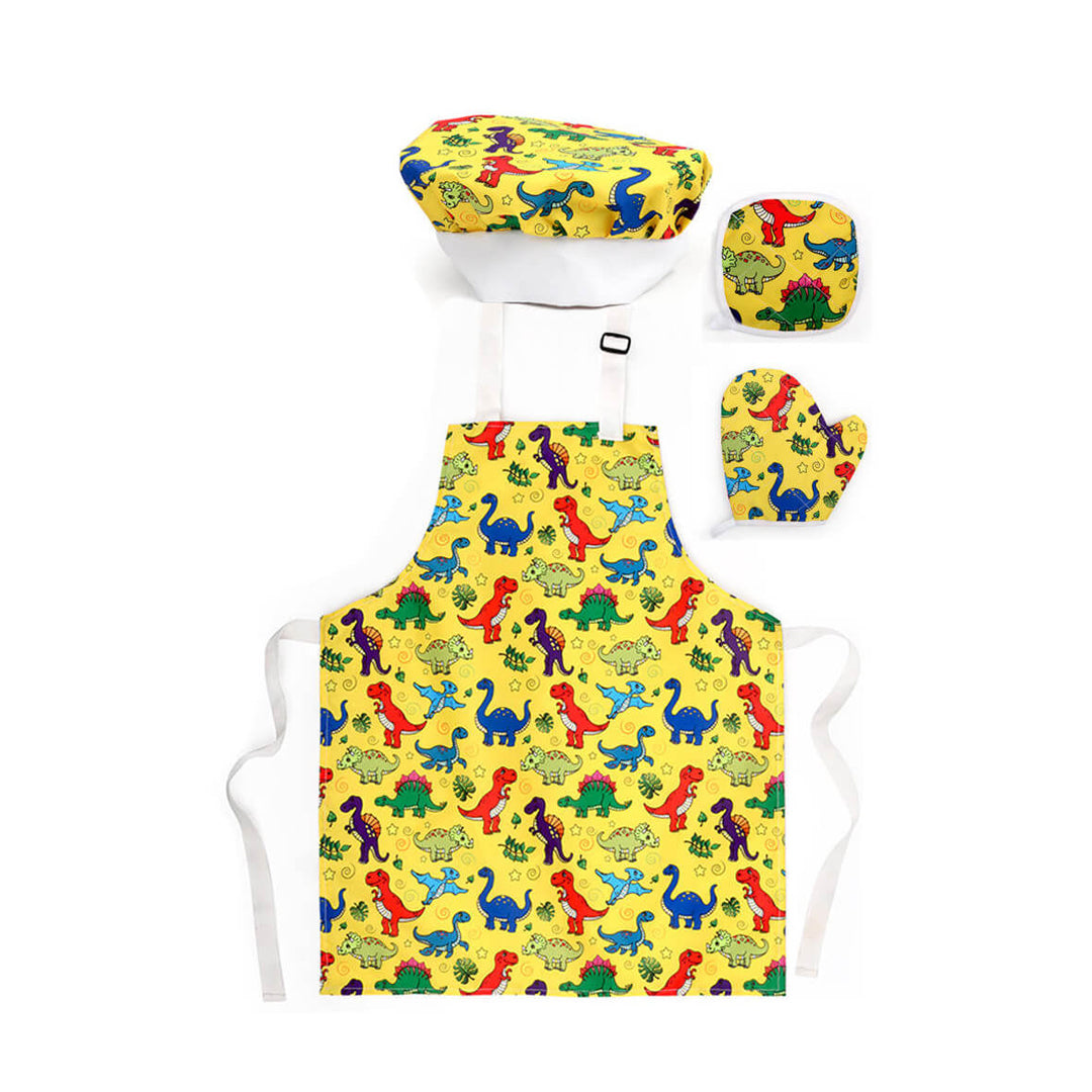 Pretend play cooking set for kids with dinosaur theme