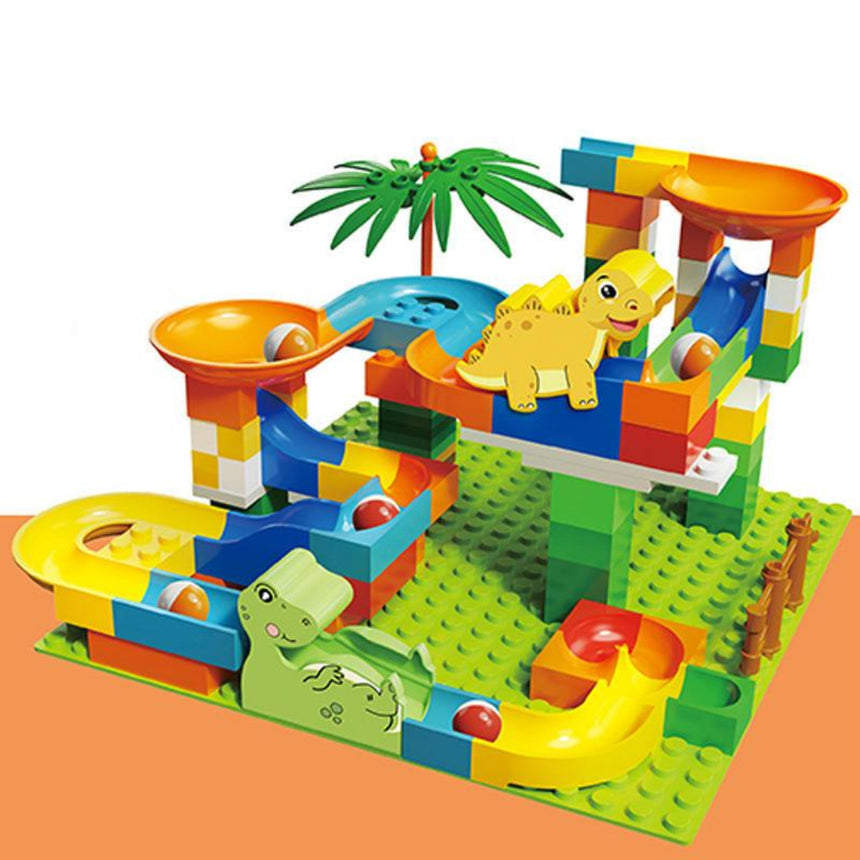 Dinosaur Blocks Crazy Marble Run Track Ball - 32 Pieces