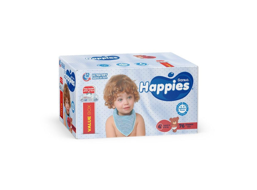 Happies Diapers And Wipes Value Box 76 Pieces