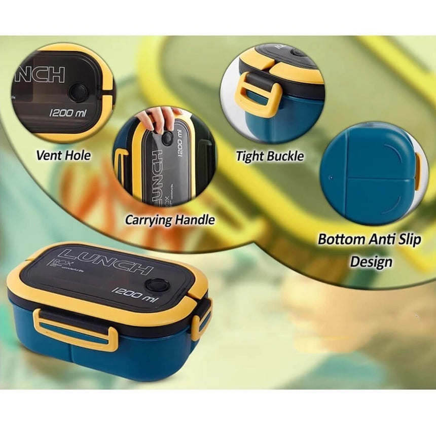 Leak-proof lunch box for kids and adults with vent hole and tight buckle 