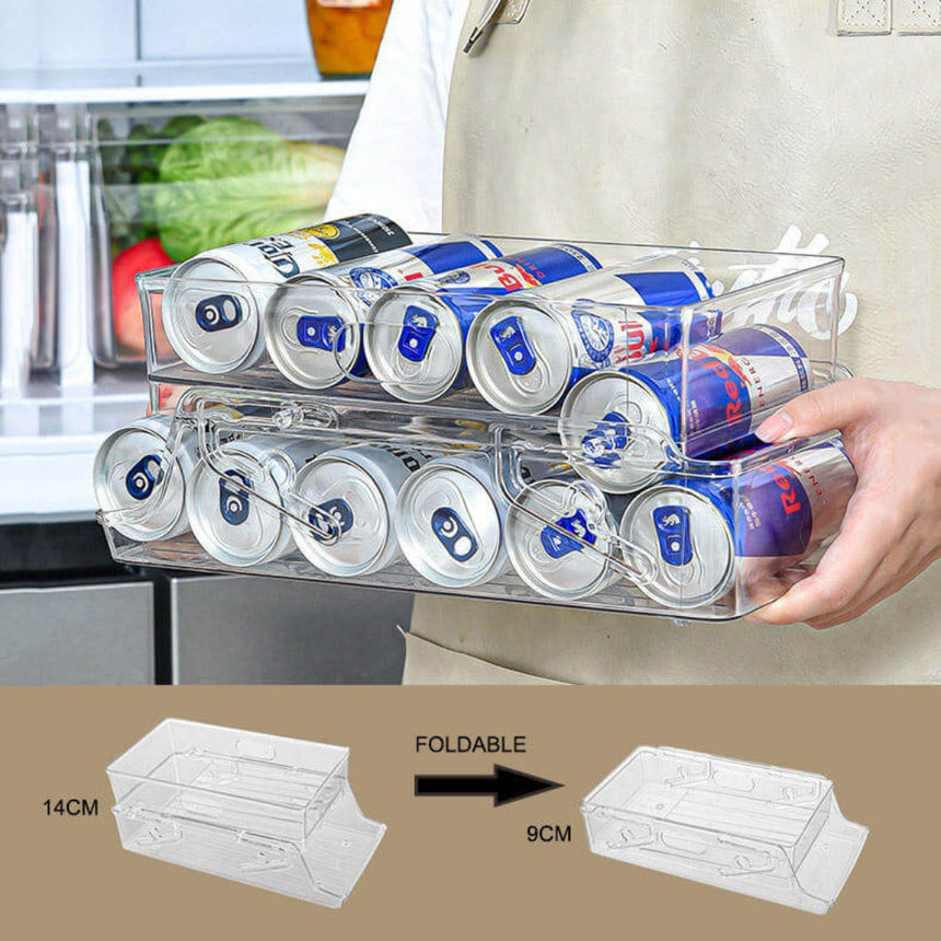 Double-Layer Rolling Can Storage Organizer