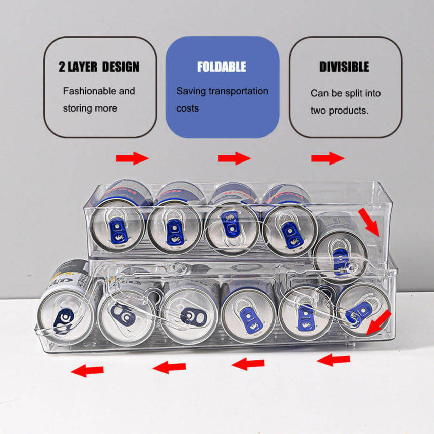 Double-Layer Rolling Can Storage Organizer