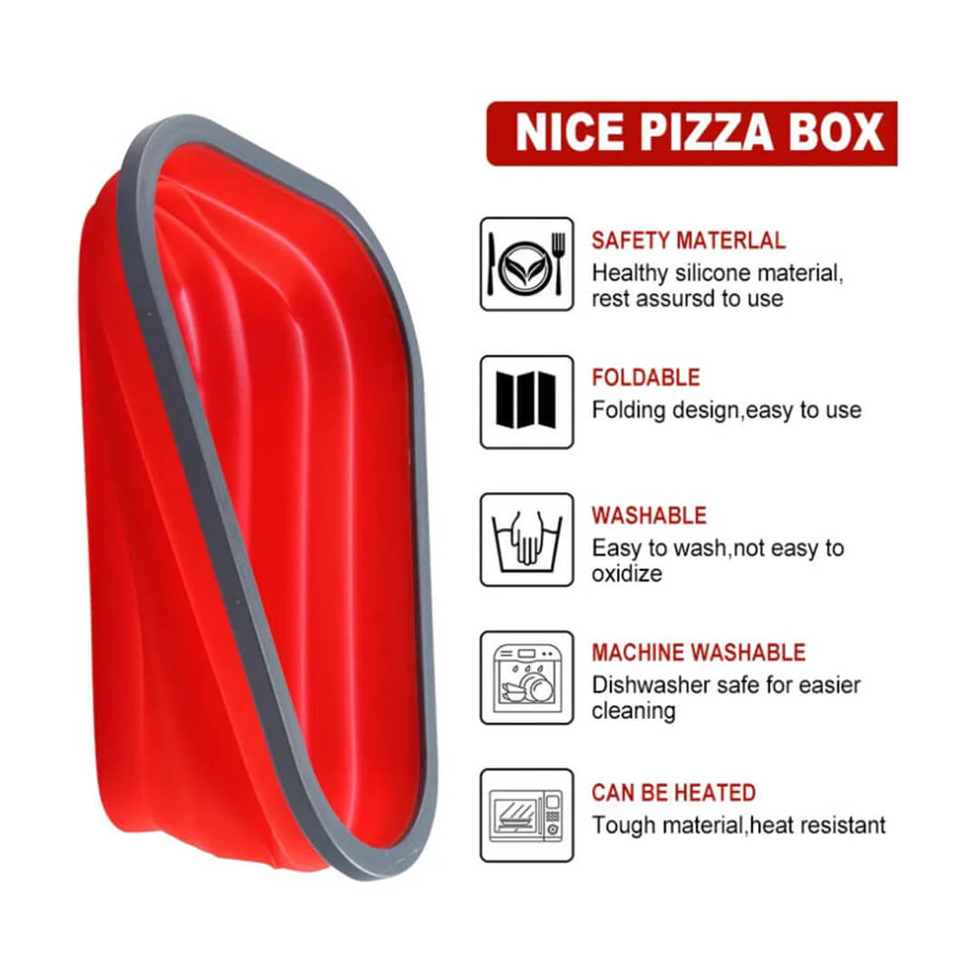 Collapsible BPA-Free Silicone Pizza Storage Container