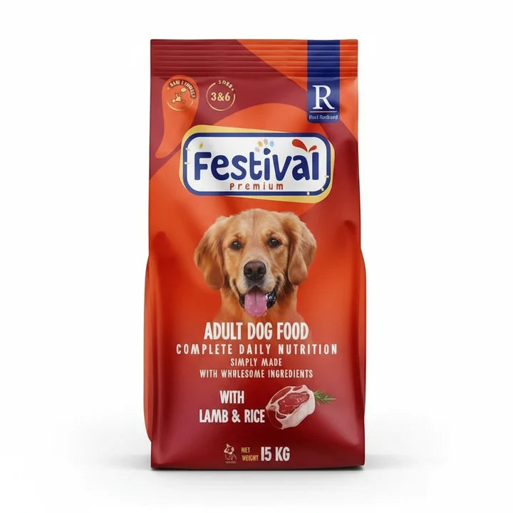 Festival Premium Adult Dog Food Lamb & Rice 15kg