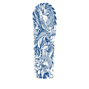 Blue tattoo dragons design on a white background