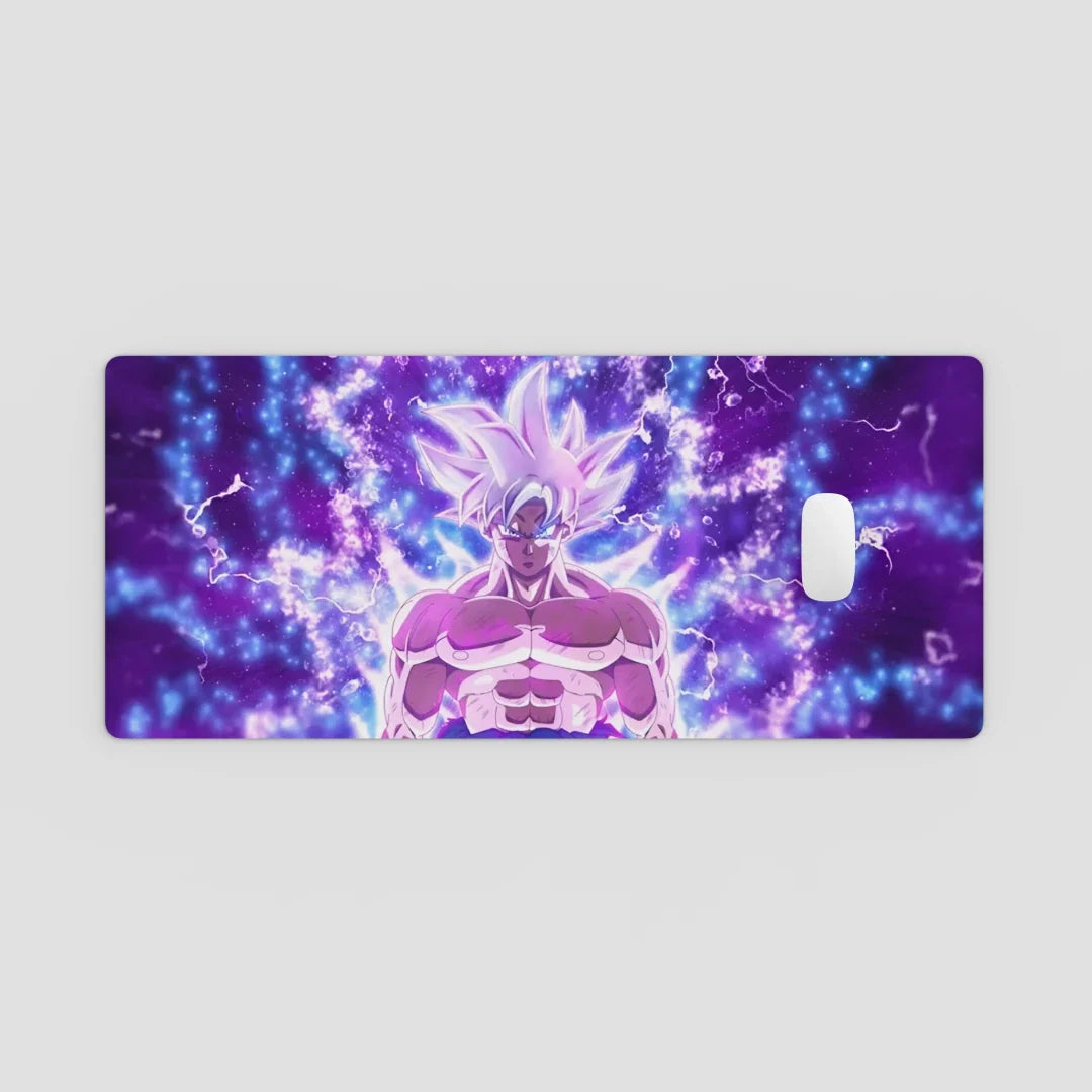 Phone case with an anime character on a purple energy background