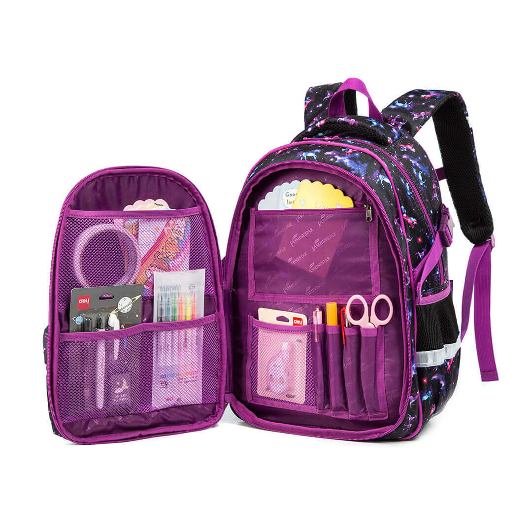 Magical dream unicorn backpack set in purple – 3 pieces
