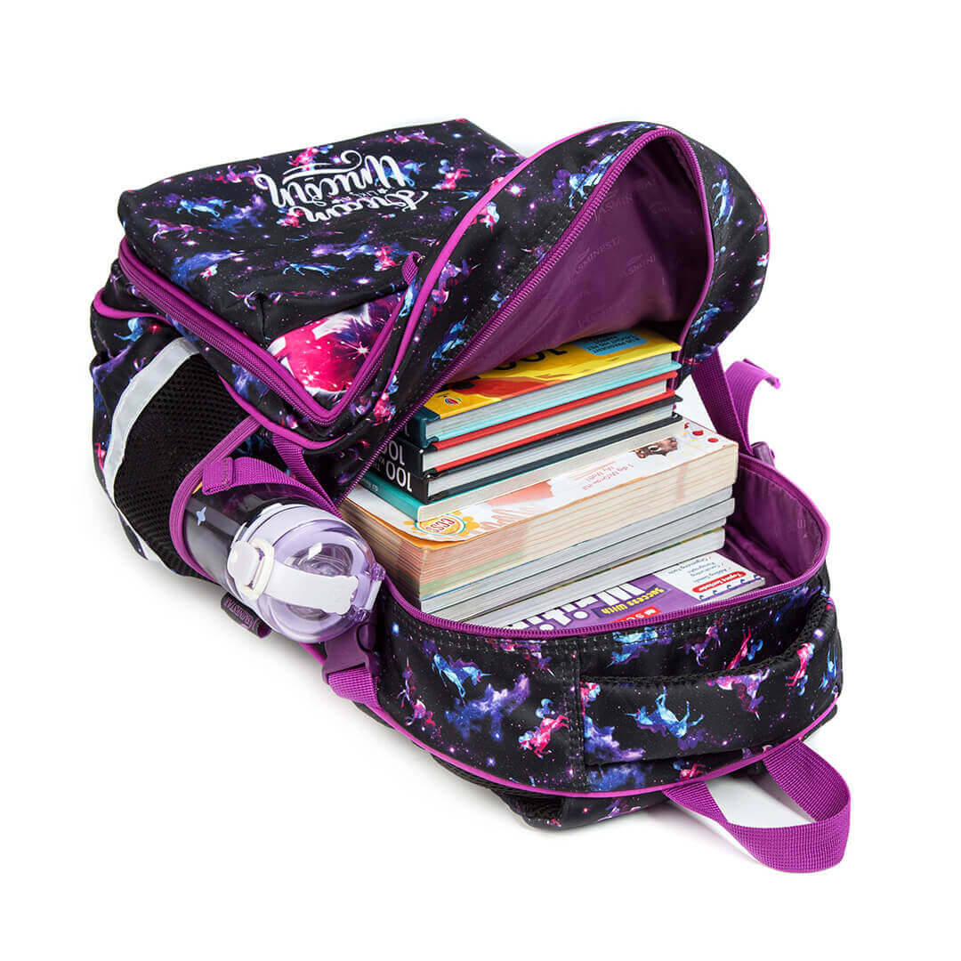 Magical dream unicorn backpack set in purple – 3 pieces