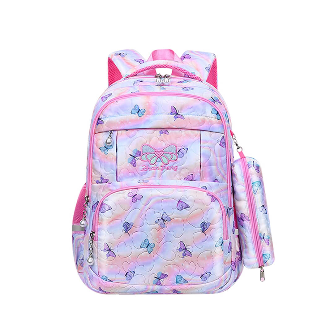 Dreamy butterfly pastel school backpack set for girls grades 3 to 9