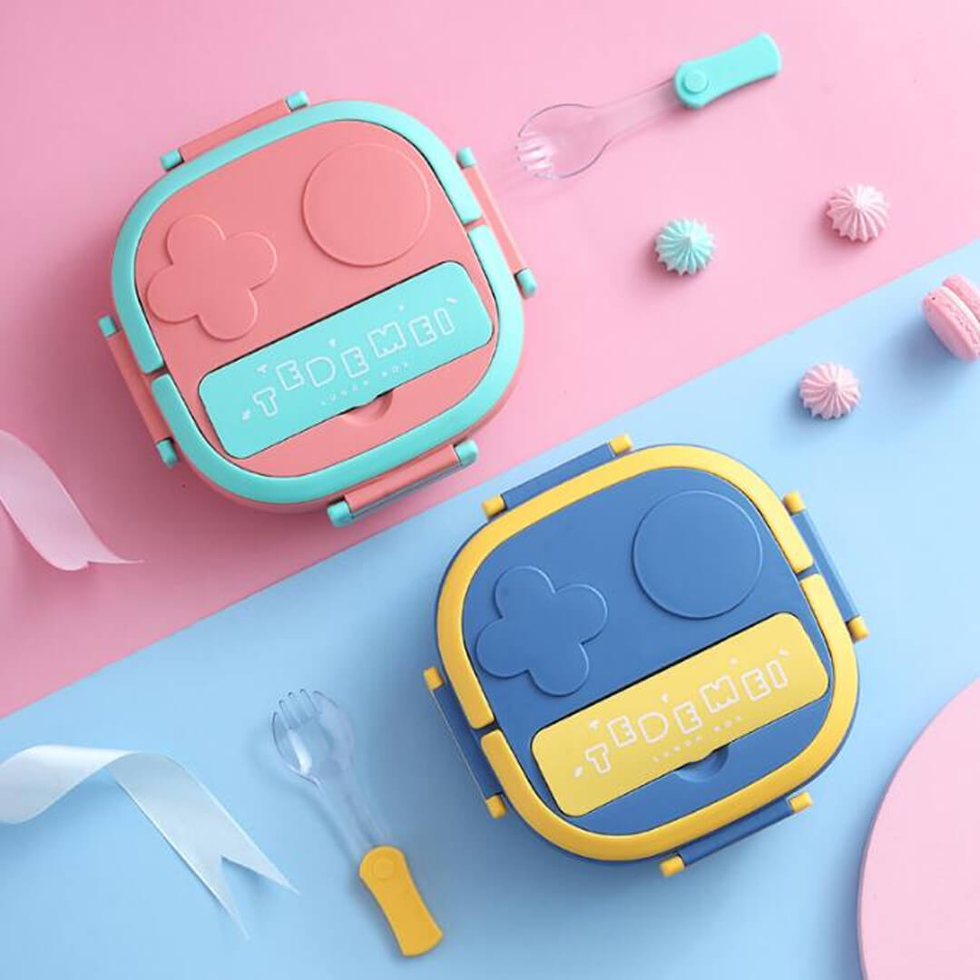 BPA-free stainless steel lunch box for kids with fun design and color