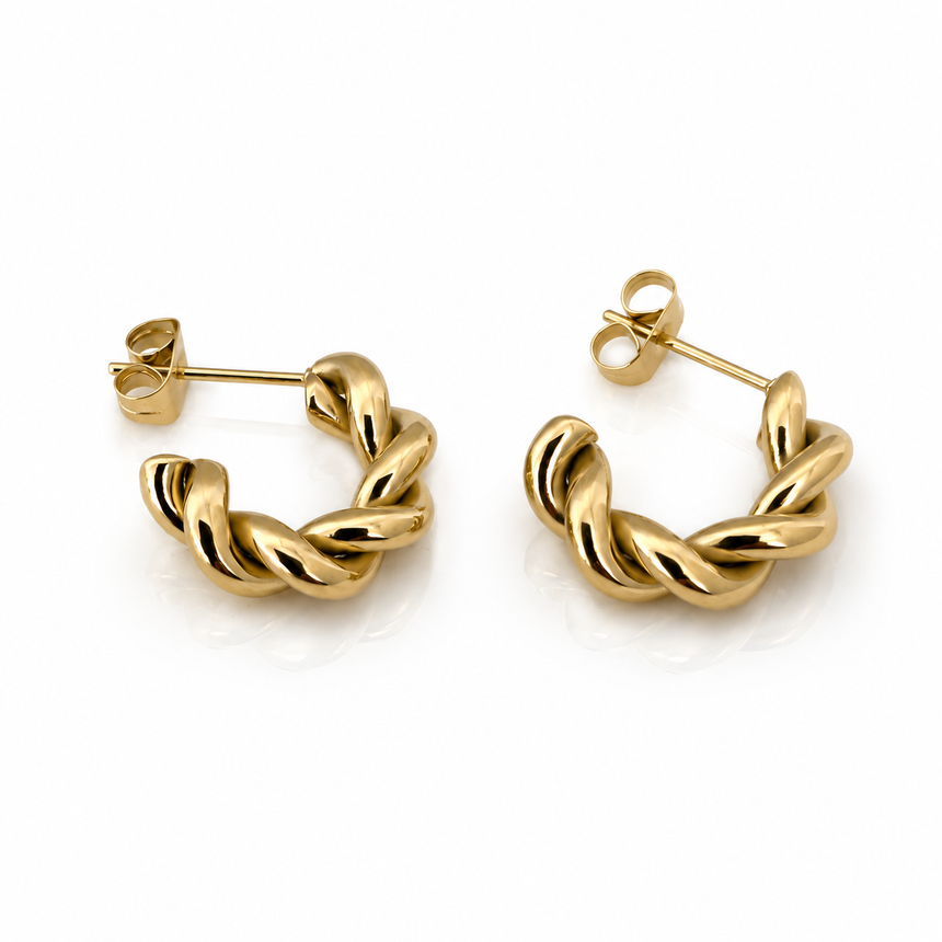 Twisted Small Hoops Earrings