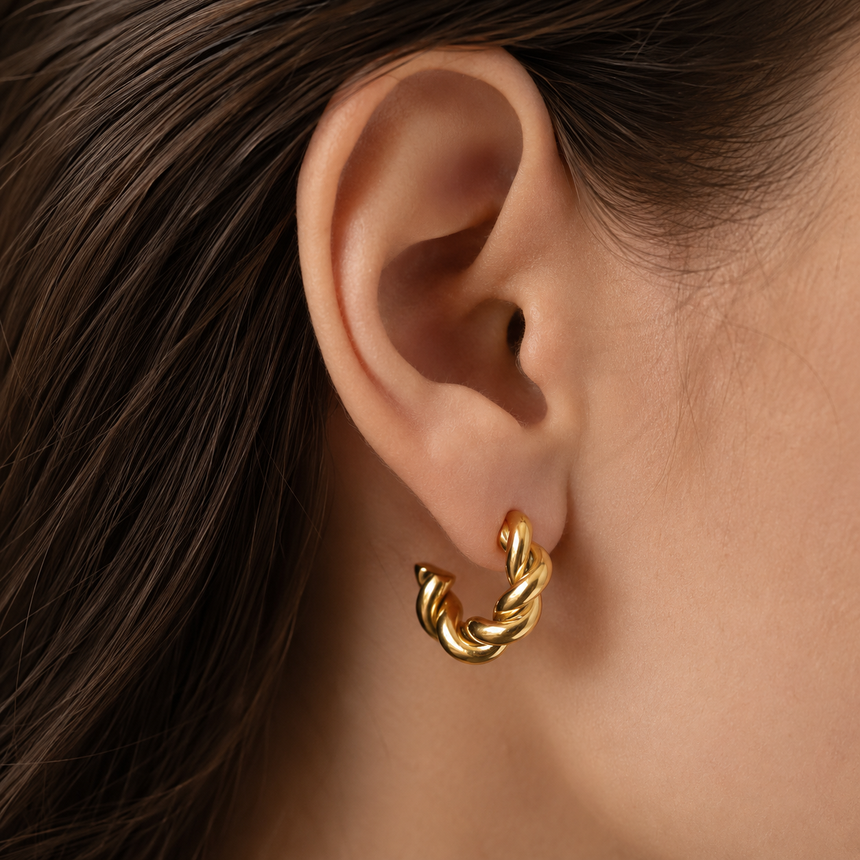 Twisted Small Hoops Earrings