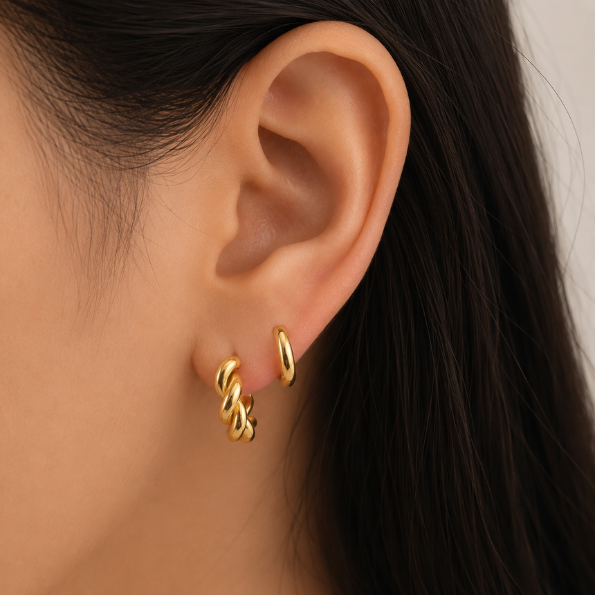 Twisted Small Hoops Earrings