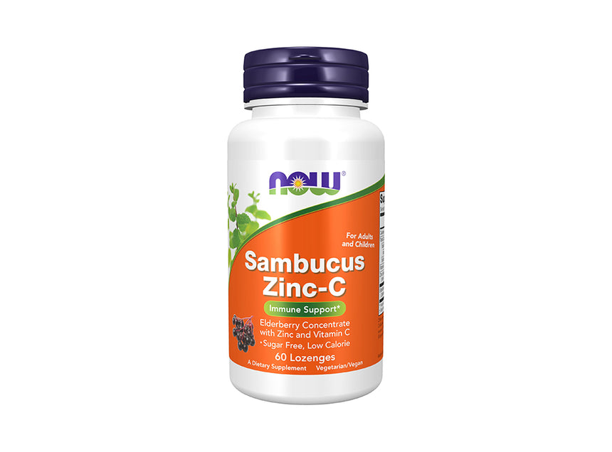 Now Sambucus Zinc And Vitamin C 60 Lozenges