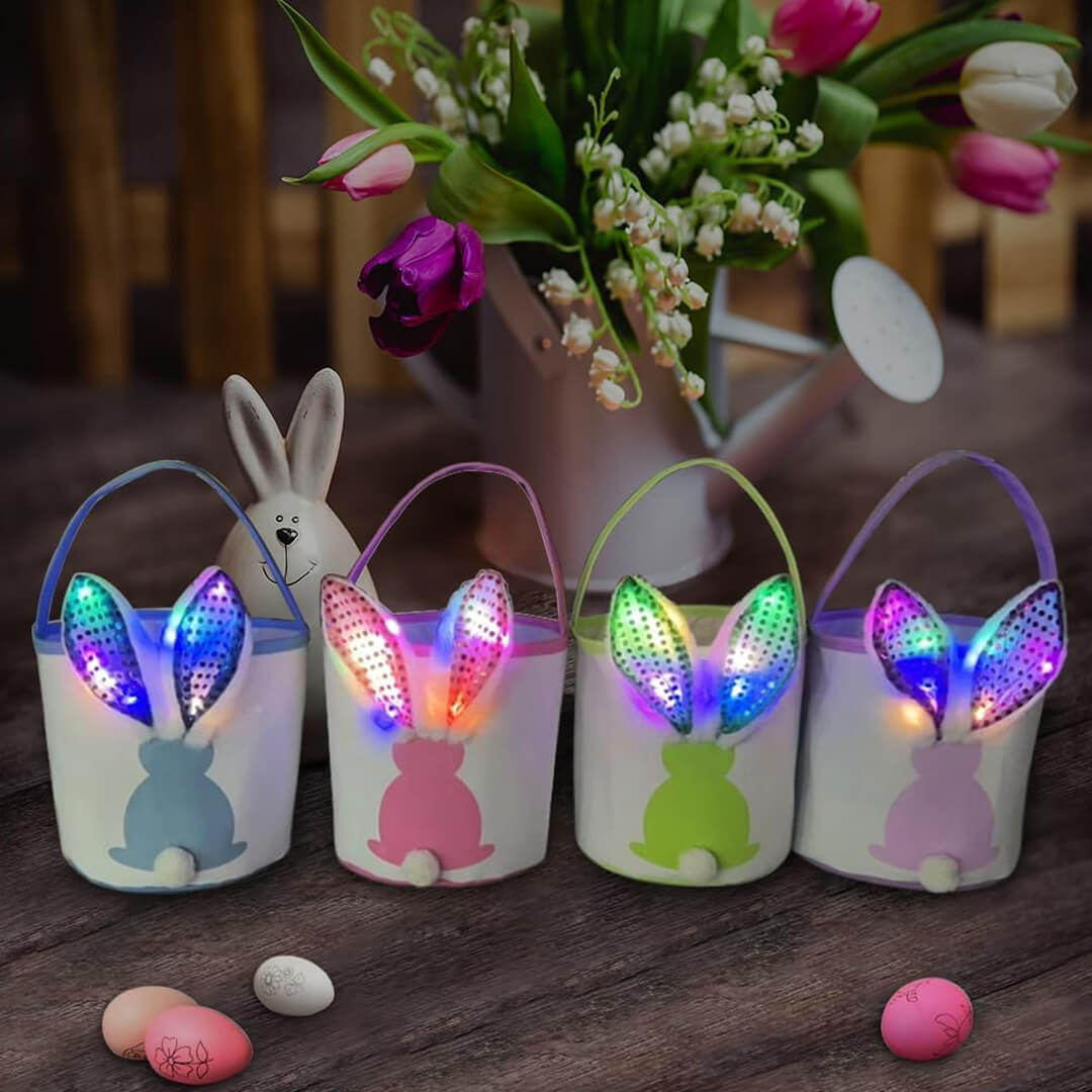Light-Up Easter Bunny Basket Goodies Holder