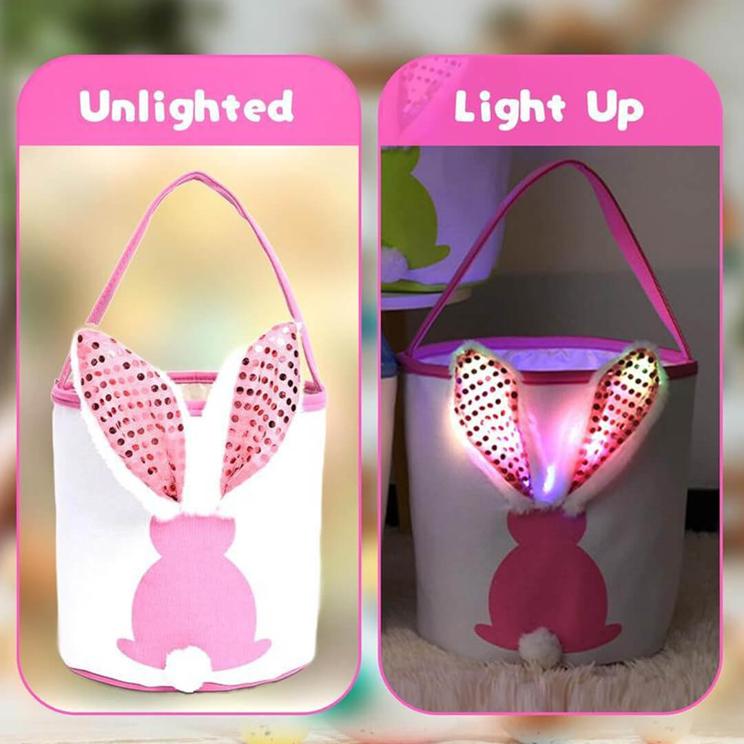 Kids Easter basket with glowing bunny ears