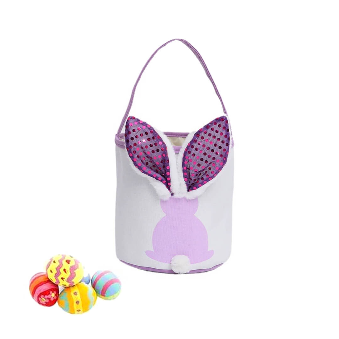 Cute bunny Easter bucket with light-up design, purple color