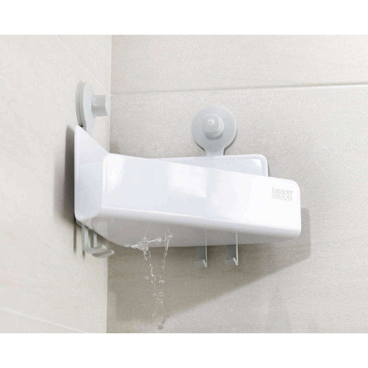 The German Outlet, Joseph Joseph, EasyStore Corner Shower Shelf with Removable Mirror