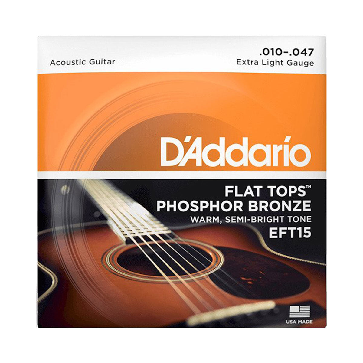 D’Addario EFT15 Flat Tops Extra Light Acoustic Guitar Strings