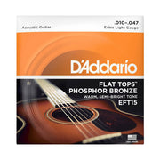 D’Addario EFT15 Flat Tops Extra Light Acoustic Guitar Strings