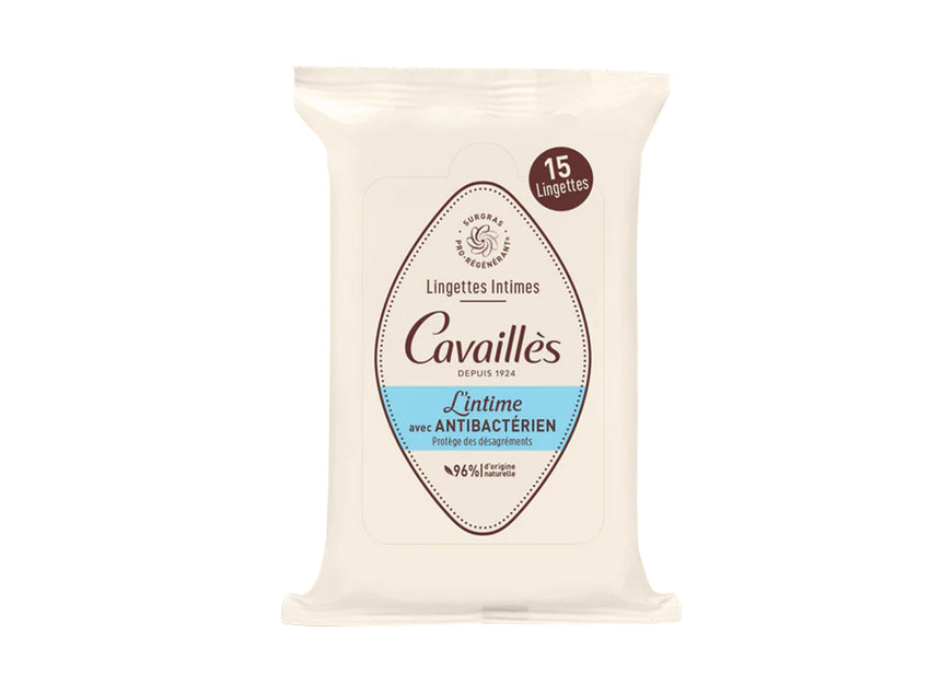 Roge Cavailles Intimate Wipes Antibacterial 15 Pieces