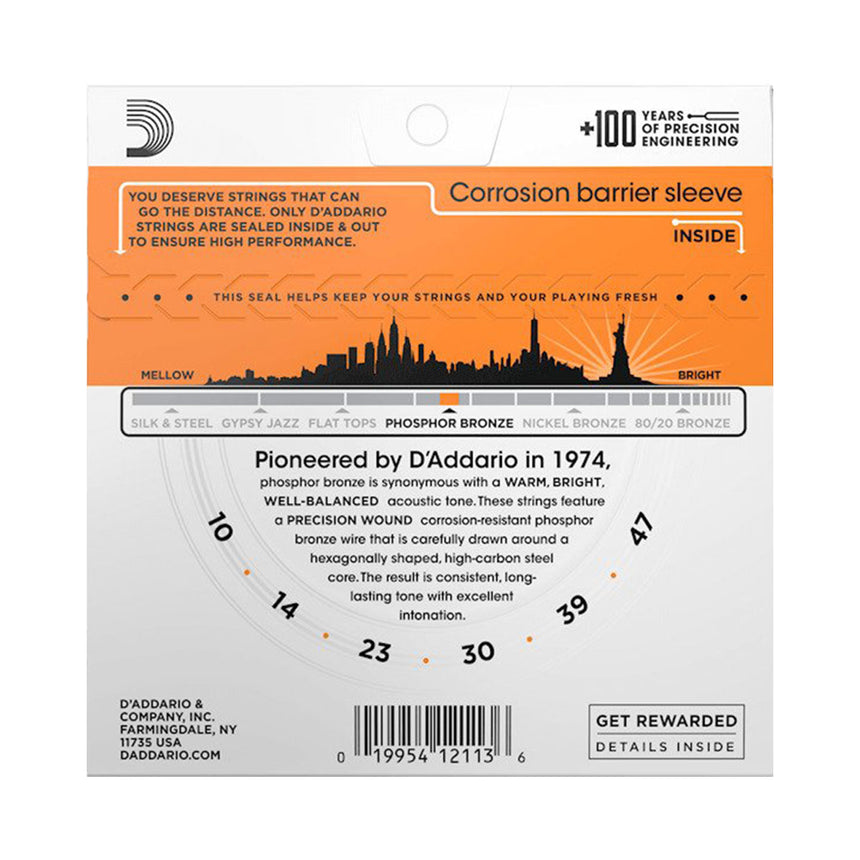 D’Addario EJ15 10-47 Phosphor Bronze Acoustic Guitar Strings