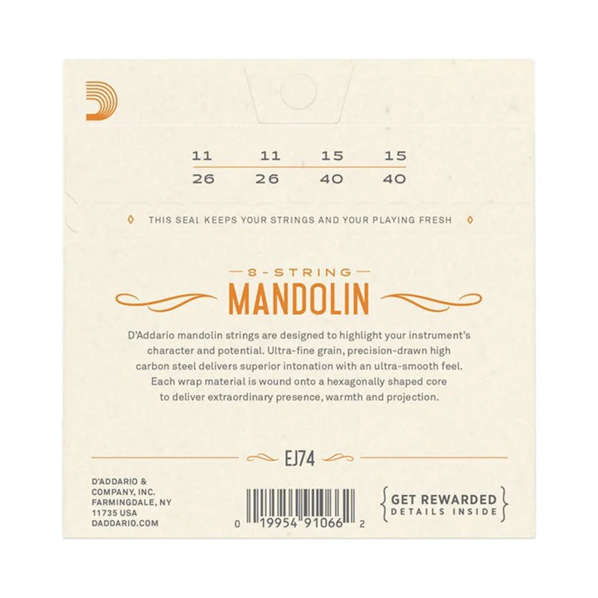 D’Addario EJ74 Phosphor Bronze Medium Mandolin Strings
