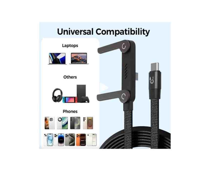 2 in 1 Stand Charging Cable 240W USB-C to USB-C