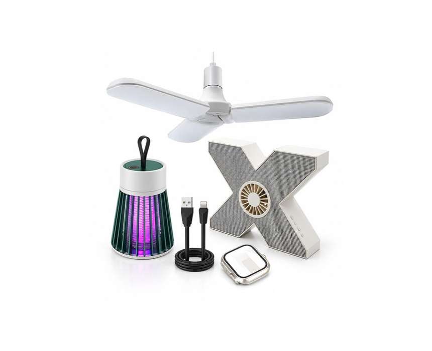 Combo Deal LED Bulb Fan Mosquito Killer Speaker Doss