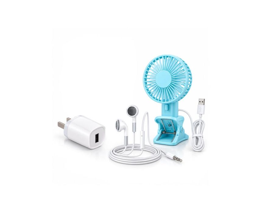 Combo Deal USB Fan Hoco F9 + Travel Charge 1A Xlevel + Earphone Apple ORG
