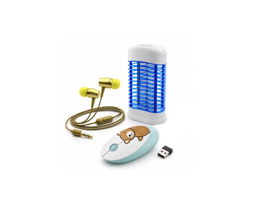 Combo Deal Mouse Wireless Logitech M682 Blue + Earphone Sony EX750MT + Mosquito Killer, UV Light, 8W, Rama