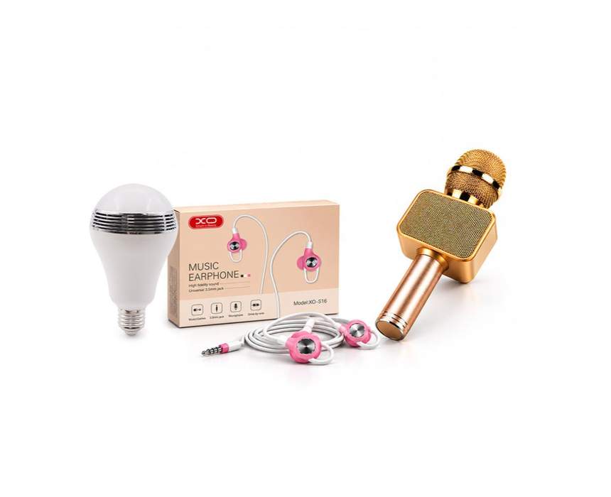 Combo Deal LED Bulb Speaker Earphone XO MIC