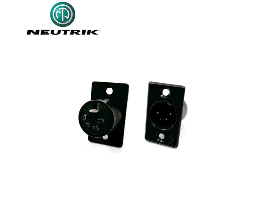 Audio Connector XLR 4-Pin Male Silver Metal Chassis Mount Neutrik