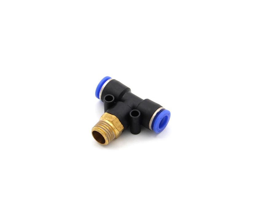 Pneumatic - Fittings - 3-Way - 1/4" Male - 2x 8mm - PB-8-2