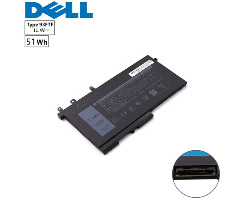 Laptop Battery 11.4V 4.47Ah Compatible With Dell 93FTF
